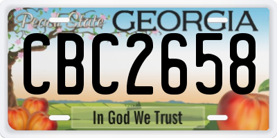 GA license plate CBC2658