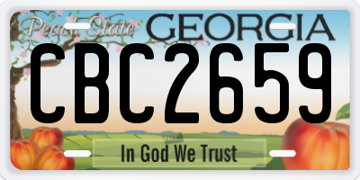 GA license plate CBC2659