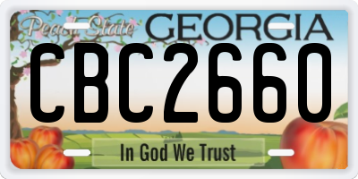 GA license plate CBC2660