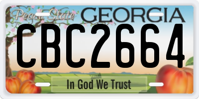 GA license plate CBC2664