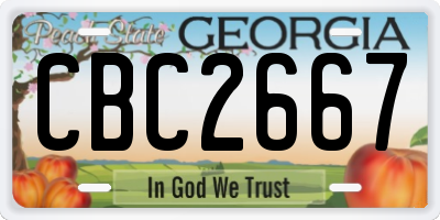 GA license plate CBC2667