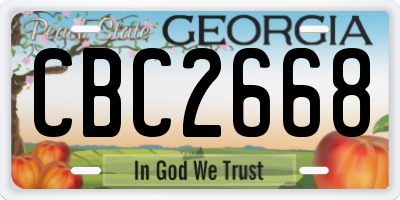 GA license plate CBC2668