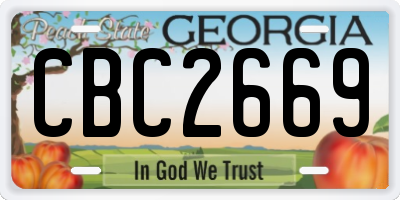 GA license plate CBC2669