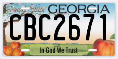 GA license plate CBC2671