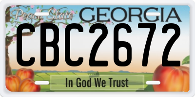 GA license plate CBC2672