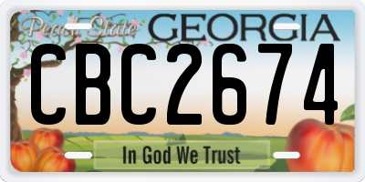 GA license plate CBC2674