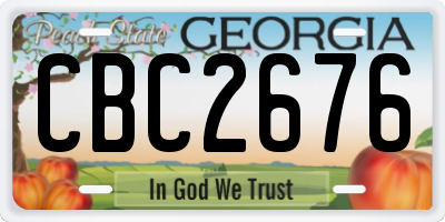 GA license plate CBC2676