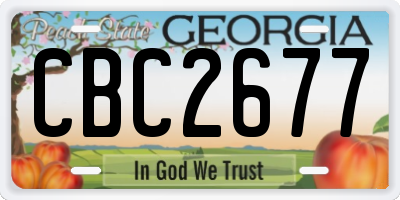 GA license plate CBC2677