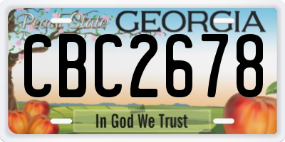 GA license plate CBC2678