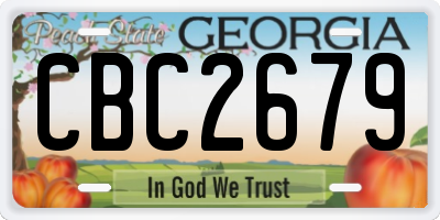 GA license plate CBC2679