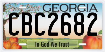 GA license plate CBC2682
