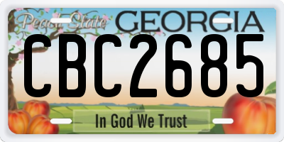 GA license plate CBC2685