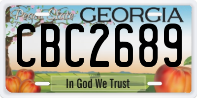 GA license plate CBC2689