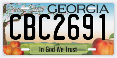 GA license plate CBC2691
