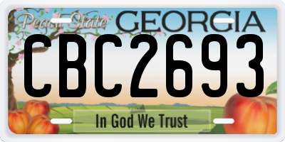 GA license plate CBC2693