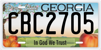 GA license plate CBC2705