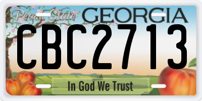 GA license plate CBC2713