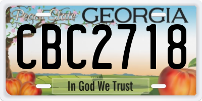 GA license plate CBC2718