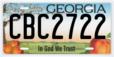 GA license plate CBC2722