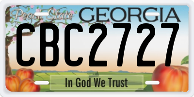 GA license plate CBC2727