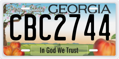 GA license plate CBC2744