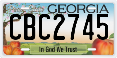 GA license plate CBC2745