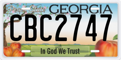GA license plate CBC2747