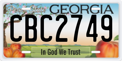 GA license plate CBC2749