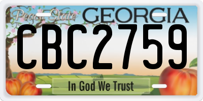 GA license plate CBC2759