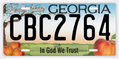 GA license plate CBC2764