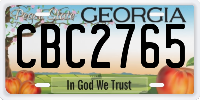 GA license plate CBC2765