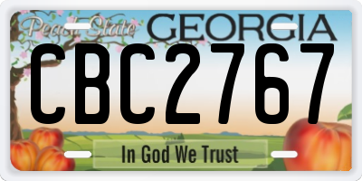 GA license plate CBC2767