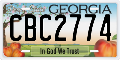 GA license plate CBC2774
