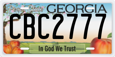 GA license plate CBC2777