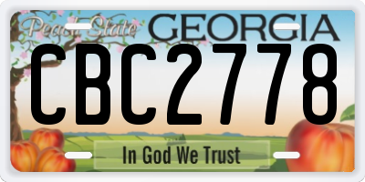 GA license plate CBC2778
