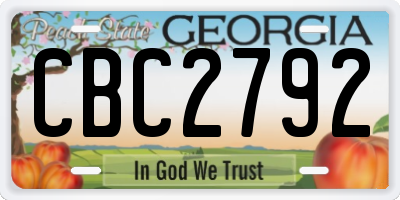 GA license plate CBC2792