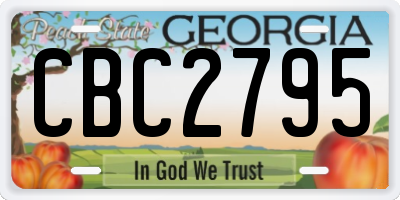 GA license plate CBC2795