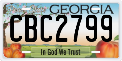 GA license plate CBC2799