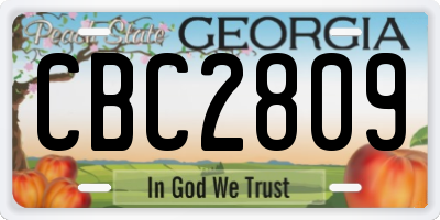 GA license plate CBC2809