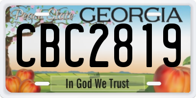 GA license plate CBC2819