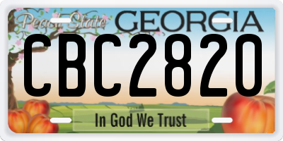 GA license plate CBC2820