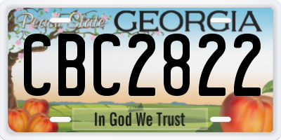GA license plate CBC2822
