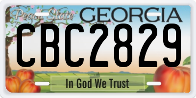 GA license plate CBC2829