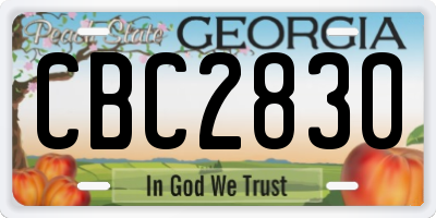GA license plate CBC2830