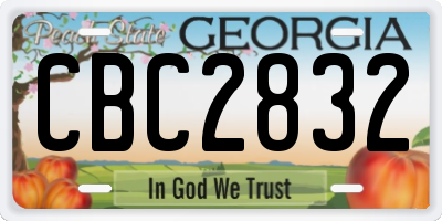 GA license plate CBC2832