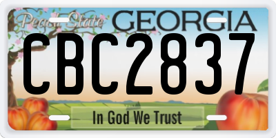 GA license plate CBC2837