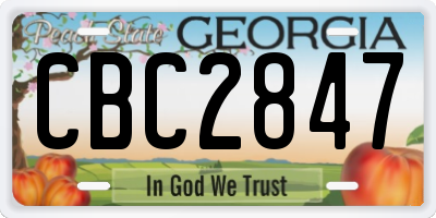 GA license plate CBC2847