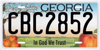 GA license plate CBC2852