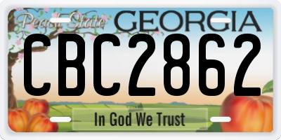 GA license plate CBC2862