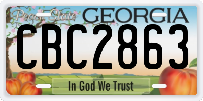 GA license plate CBC2863